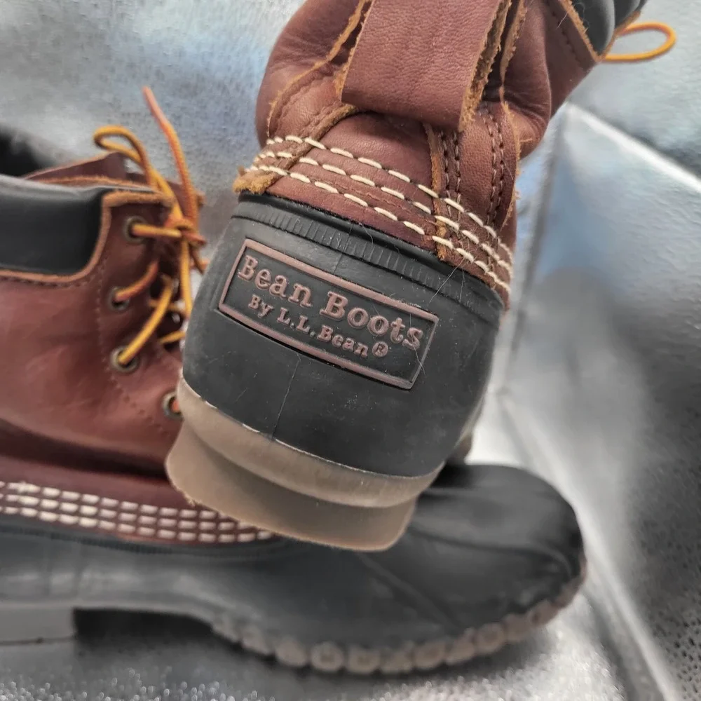 LL Bean Bean Boots Brown Black Leather Duck Boots Mens 11 M Made in USA 8